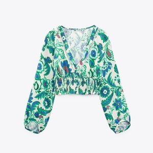 Zara CROPPED FLORAL PRINT SHIRT
MULTICOLOURED -